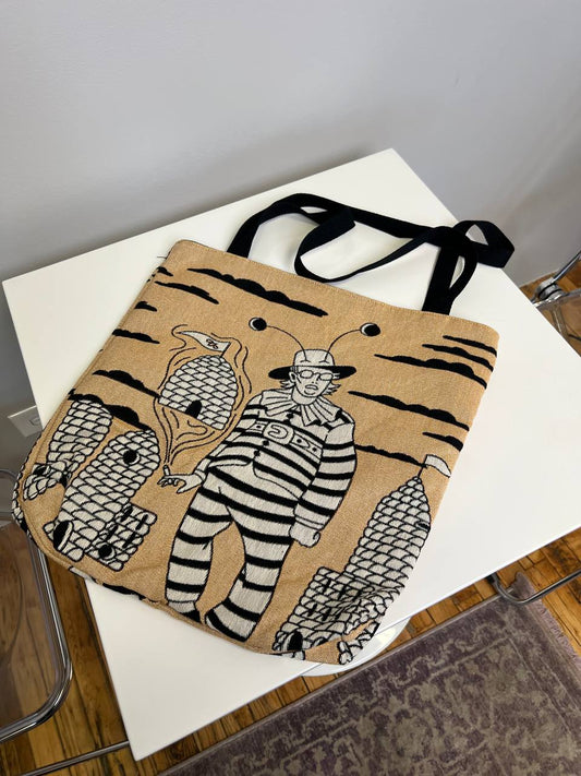 Bee Man Woven Tote Bag - but.city