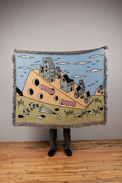 Cheese Townhomes Woven Blanket 50x60 - but.city