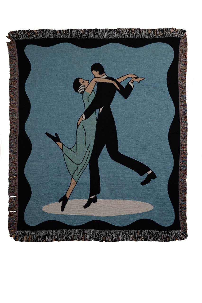 Dancing Couple Woven Blanket 50x60 - but.city