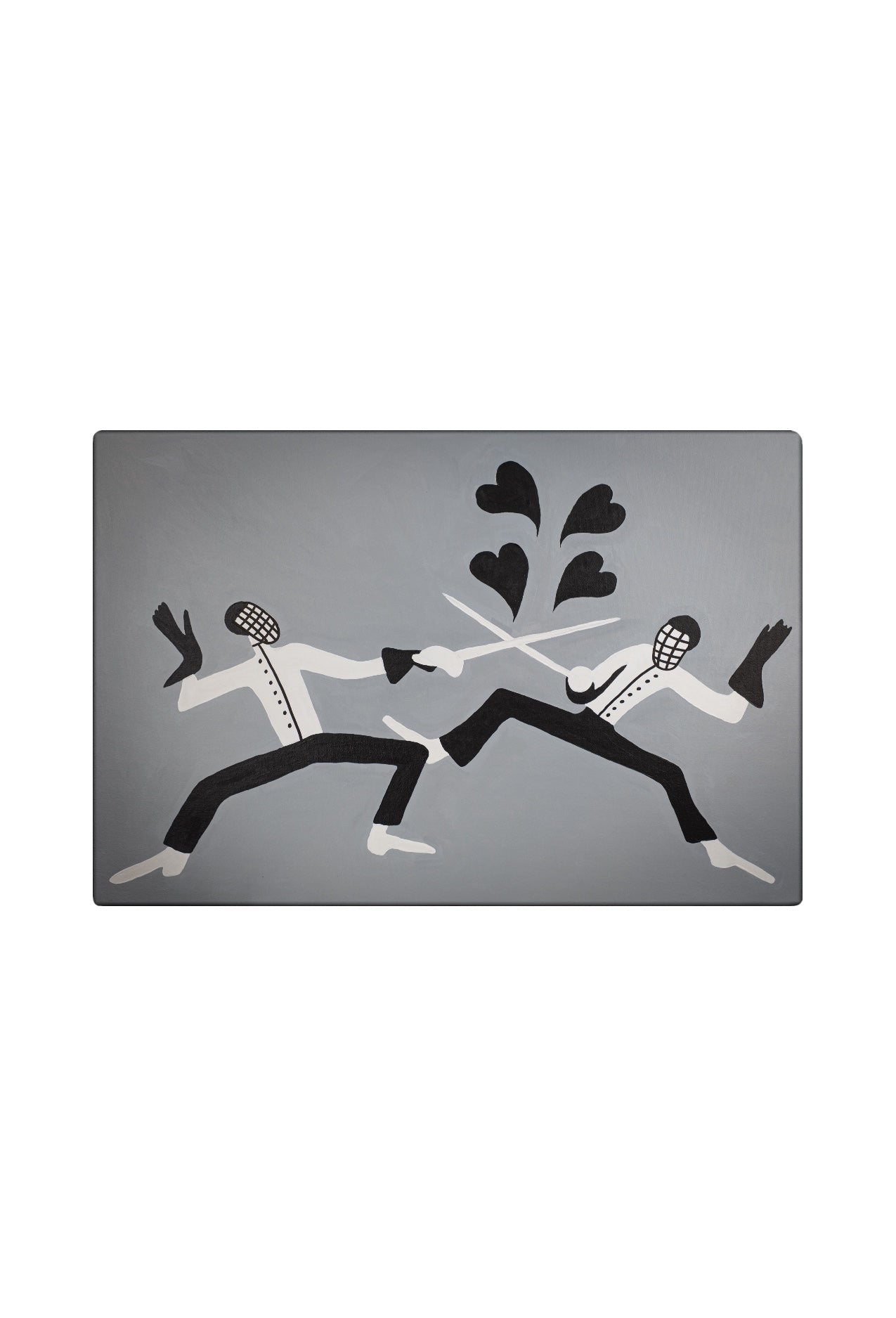 fencers artwork design on a gray background