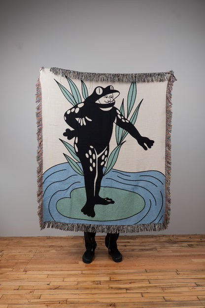 Frog Man Woven Blanket 50x60 - but.city