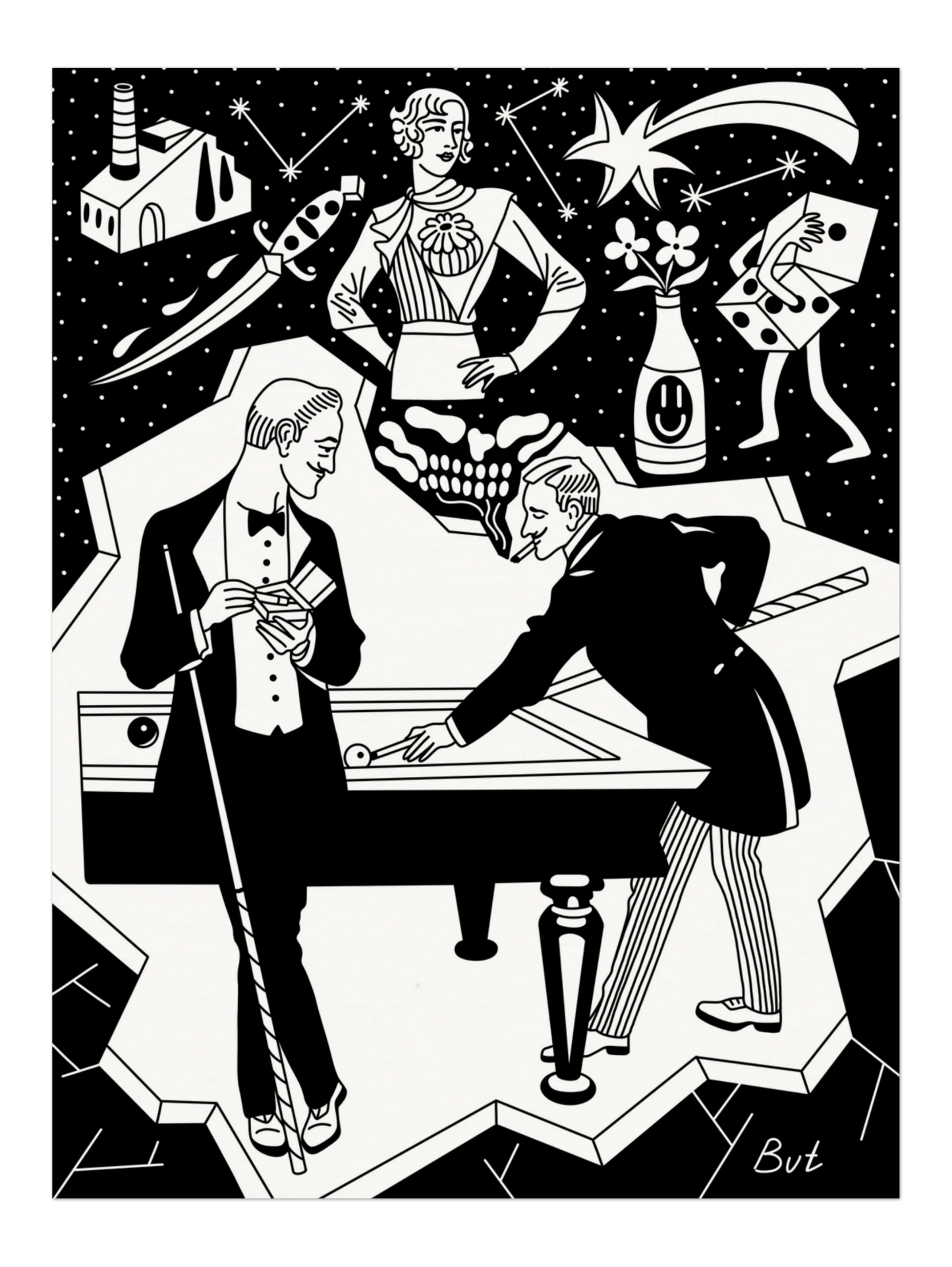 Pool Game Print - 18x24 - but.city