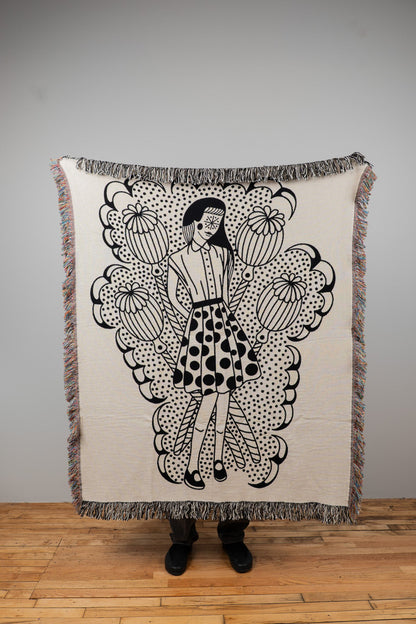 Puppy Girl Woven Blanket 50x60 - but.city