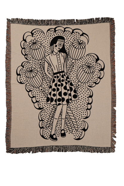 Puppy Girl Woven Blanket 50x60 - but.city