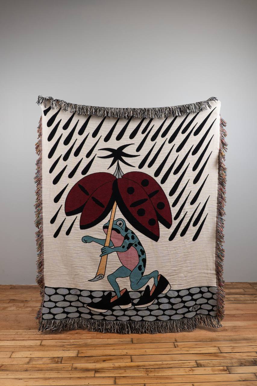 Rainy Toad Woven Blanket 50x60 - but.city