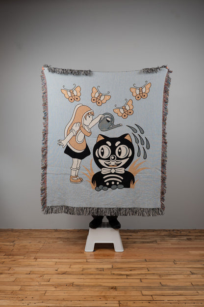 Shoekids and Cat Woven Blanket 50x60 - but.city
