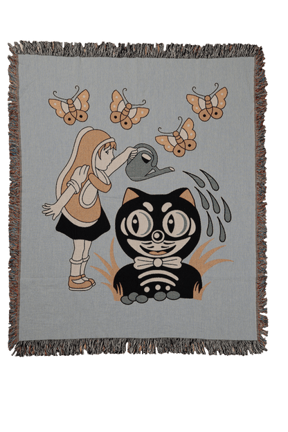 Shoekids and Cat Woven Blanket 50x60 - but.city