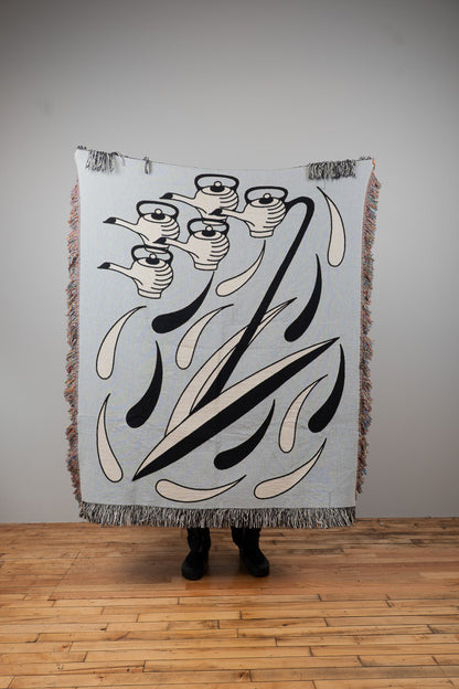 Tea Pot Tree Woven Blanket 50x60 - but.city